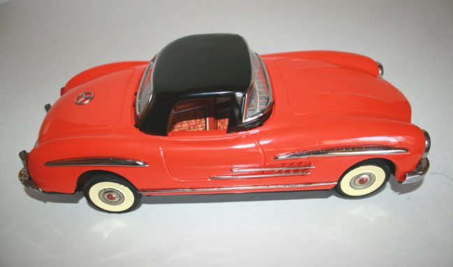 NOMURA/SHOWA 50’S 11 INCHES JAPAN BATTERY OPERATED VINTAGE TIN TOY CAR ...