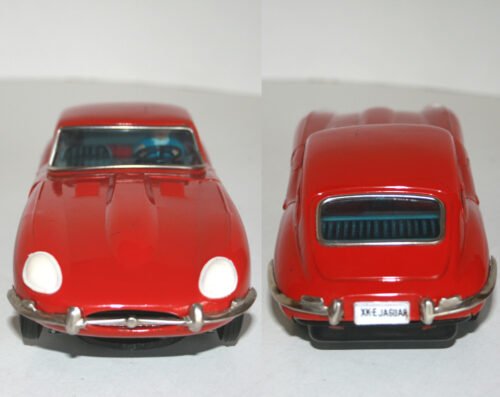 Bandai Japan 60’s Jaguar XK-E with Driver Battery Operated 11 inches (28 cm) original tin toy car - Image 5