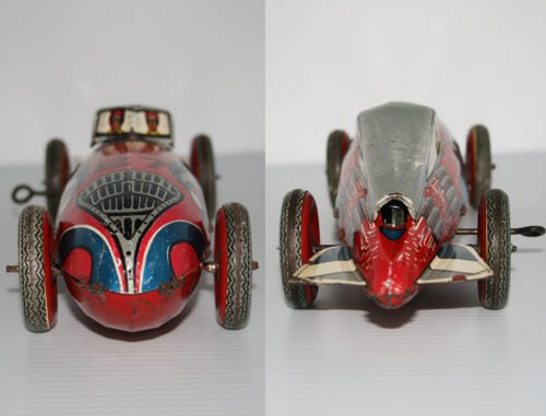 Plastimarx (maybe) 40’s Rocket  Racer Nº27 Wind Up 13.75 inches (35 cm) original tin toy car - Image 5