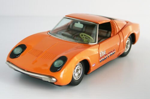 Asakusa Japan 60’s Lamborghini Miura P-400 Battery Operated 10 inches (25 cm) original tin toy car - Image 3