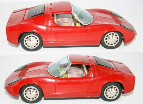 Asakusa Japan 60’s Lamborghini Miura P-400 Friction 10 inches (25.5 cm) original tin toy car - Image 5