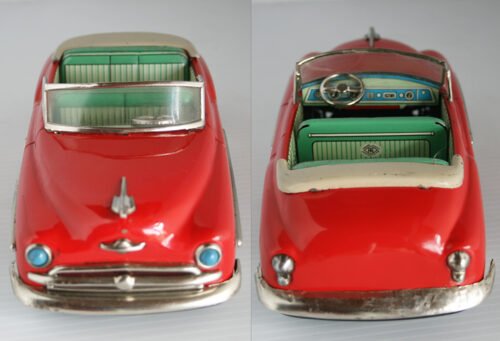 Masudaya Japan 50’s Oldsmobile Convertible Friction 9 inches (23 cm) original tin toy car - Image 3