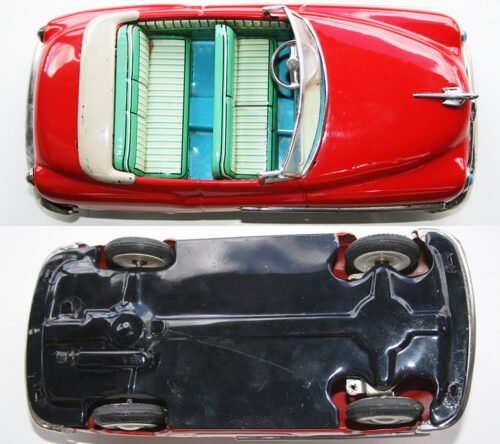 Masudaya Japan 50’s Oldsmobile Convertible Friction 9 inches (23 cm) original tin toy car - Image 2