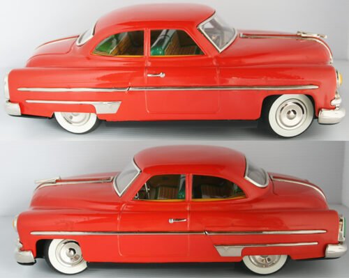 Masudaya Ichiko 50’s Pontiac Super Lincoln 1953 Friction 14 inches (36 cm) original tin toy car - Image 8