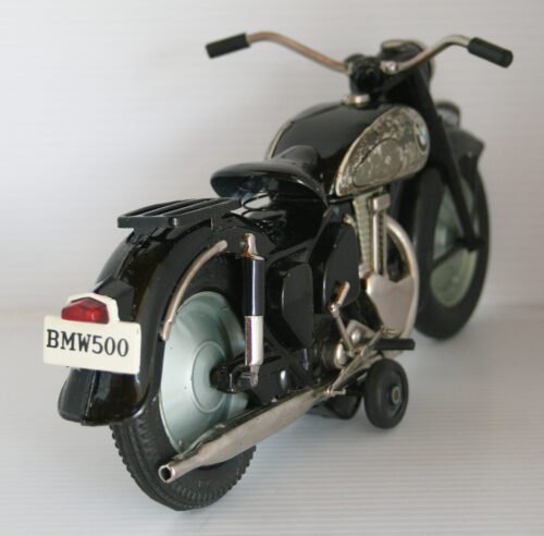 Bandai Meguro Japan 50’s BMW 500 Motorcycle Friction 12 inches (30.5 cm) original tin toy motorcycle - Image 5