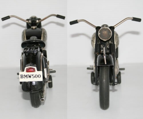 Bandai Meguro Japan 50’s BMW 500 Motorcycle Friction 12 inches (30.5 cm) original tin toy motorcycle - Image 6