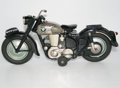 Bandai Meguro Japan 50’s BMW 500 Motorcycle Friction 12 inches (30.5 cm) original tin toy motorcycle - Image 7