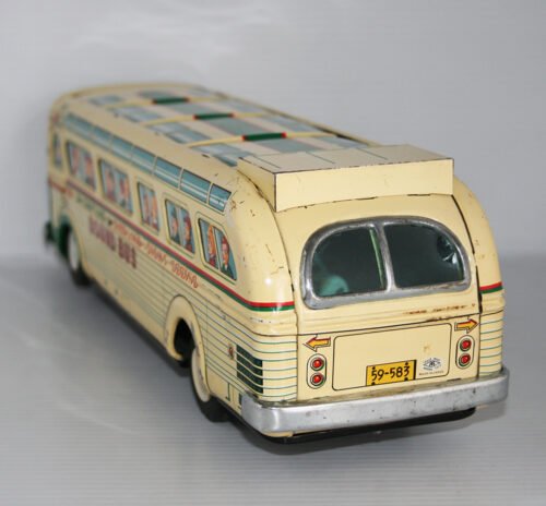 Masudaya MT 60’s Sound Bus Nº 800 Overland Sightseeing Battery Operated 14.25 inches (36 cm) original tin toy bus - Image 4