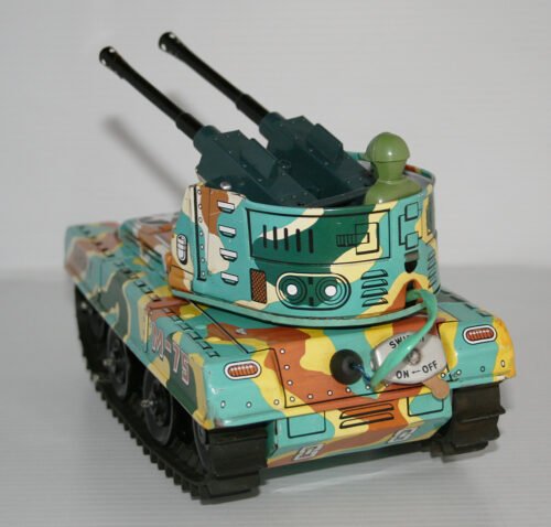 Waco 60’s Anti-Aircraft M-75 Tank Battery Operated 9.5 inches (24 cm) original tin toy tank - Image 4