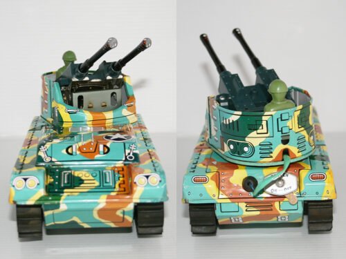 Waco 60’s Anti-Aircraft M-75 Tank Battery Operated 9.5 inches (24 cm) original tin toy tank - Image 6