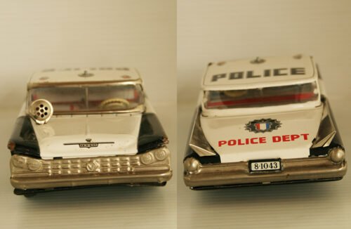 Yonezawa Y 60’s Buick Police Dept Nº 7, Friction 9 inches (23 cm) original tin toy car - Image 6