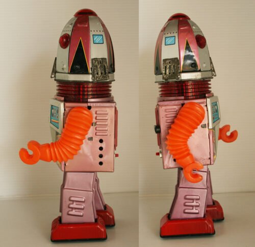 Nomura Japan 60’s X-70 Tulip Head Robot Battery Operated 12.25 inches (31 cm) original tin toy space robot - Image 8