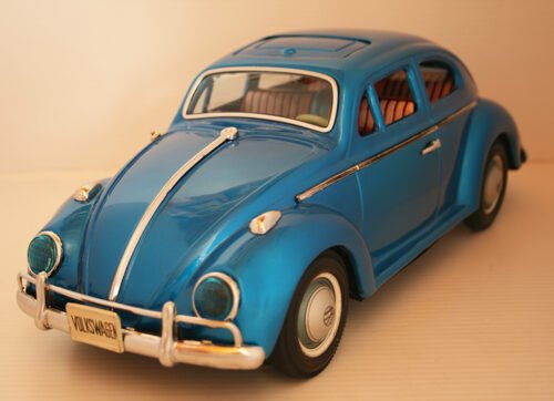 Bandai Japan 60’s Big Volkswagen Beetle Friction 15 inches (38 cm) original tin toy car - Image 3