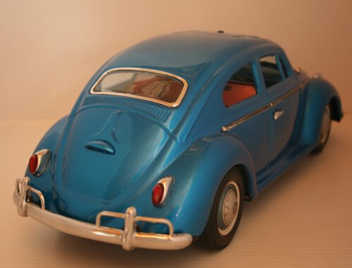 Bandai Japan 60’s Big Volkswagen Beetle Friction 15 inches (38 cm) original tin toy car - Image 5