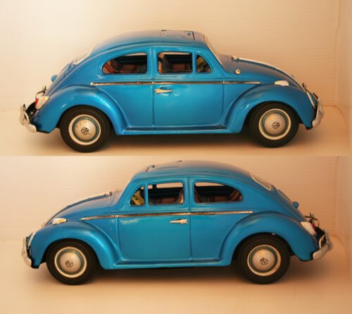 Bandai Japan 60’s Big Volkswagen Beetle Friction 15 inches (38 cm) original tin toy car - Image 7