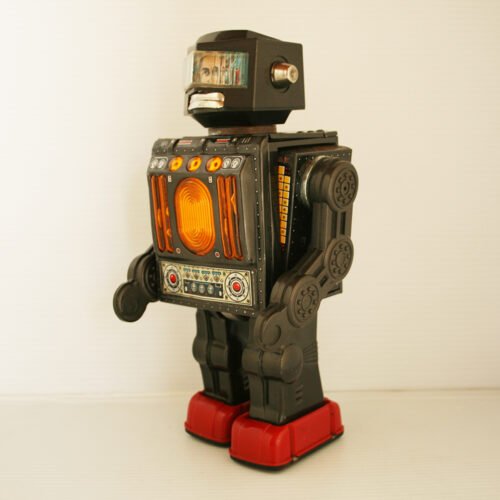 Horikawa S.H Japan 60’s Mr. Hustler Robot Battery Operated 11.5 inches (29 cm) original tin toy Robot - Image 3