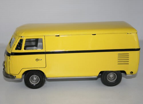 TippCo. Lemy Poliumex México 60’s 70's Yellow Volkswagen Transporter Panel Van in Box Nº 325 friction 9.5 Inches (24cm) original tin toy car - Image 16