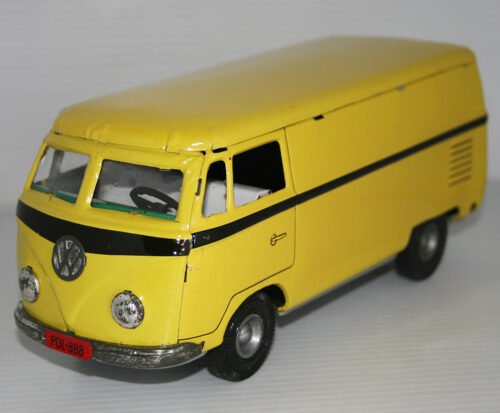 TippCo. Lemy Poliumex México 60’s 70's Yellow Volkswagen Transporter Panel Van in Box Nº 325 friction 9.5 Inches (24cm) original tin toy car - Image 3