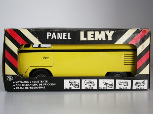 TippCo. Lemy Poliumex México 60’s 70's Yellow Volkswagen Transporter Panel Van in Box Nº 325 friction 9.5 Inches (24cm) original tin toy car - Image 5