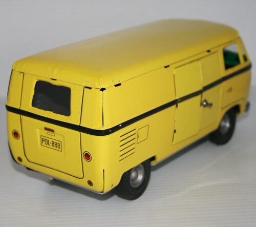 TippCo. Lemy Poliumex México 60’s 70's Yellow Volkswagen Transporter Panel Van in Box Nº 325 friction 9.5 Inches (24cm) original tin toy car - Image 6