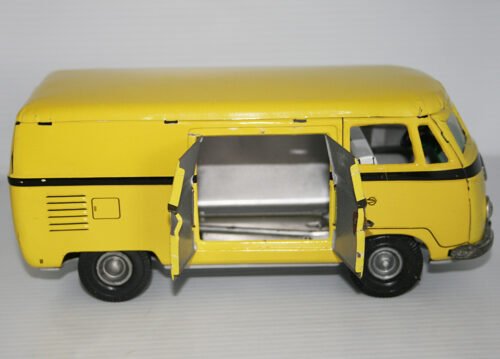 TippCo. Lemy Poliumex México 60’s 70's Yellow Volkswagen Transporter Panel Van in Box Nº 325 friction 9.5 Inches (24cm) original tin toy car - Image 9