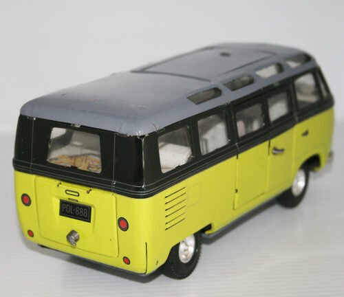 TippCo. Lemy Poliumex México 60’s 70's Green Volkswagen Transporter Micro-Bus in Nº 321 Box friction 9.5 Inches (24cm) original tin toy car - Image 6