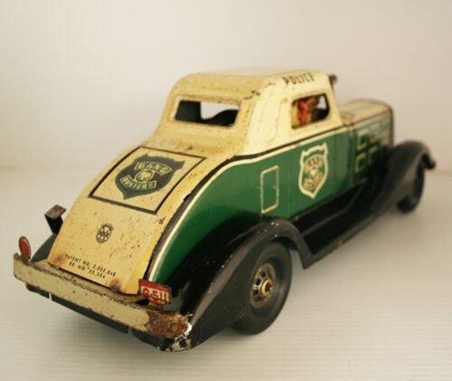 Marx Toys U.S.A 30’s Gang Busters Police Car Wind Up 14.5 inches (37 cm) original tin toy car - Image 5