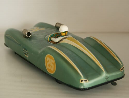 Nomura T.N Japan 50’s Mercedes Benz W-196R Racer Nº25 Battery Operated 11 inches (28 cm) original tin toy car - Image 4