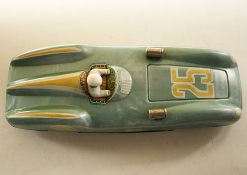 Nomura T.N Japan 50’s Mercedes Benz W-196R Racer Nº25 Battery Operated 11 inches (28 cm) original tin toy car - Image 8