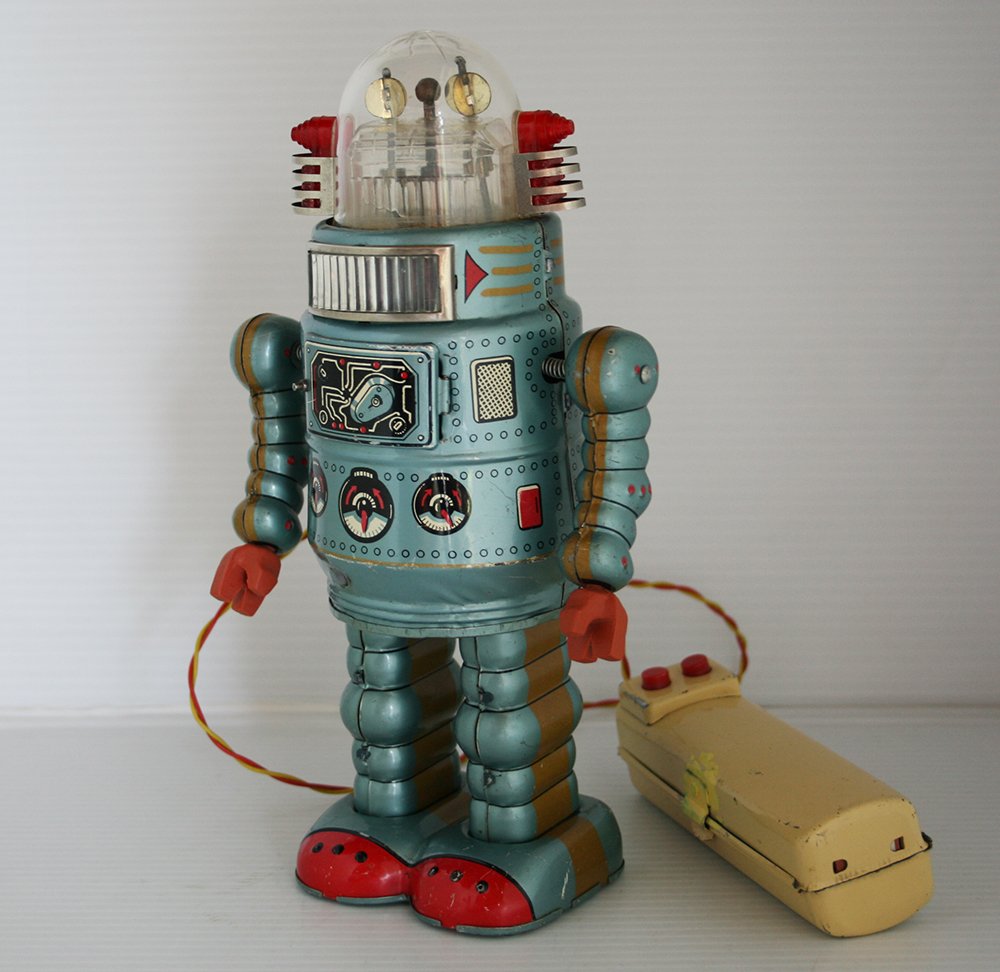Alps Japan 50’s Door Robot R/C Battery Operated 9.5 inches (23.5 cm)  original tin toy robot