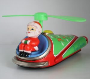 Masudaya 70’s Santa Copter Merry Christmas Battery Operated 9.5 inches (24 cm) original tin Santa toy