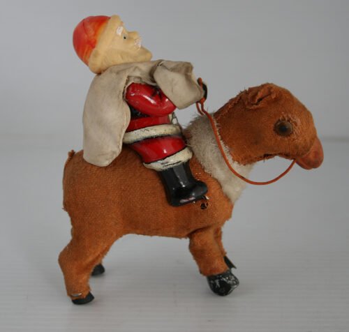 Frankonia Japan 50’s Santa on Reindeer Wind Up 5 inches (13 cm) original tin toy - Image 7