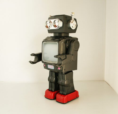 Horikawa Japan 60’s New Space Explorer Television Robot, Battery Operated 12 inches (30.5 cm) original tin toy space robot - Image 3