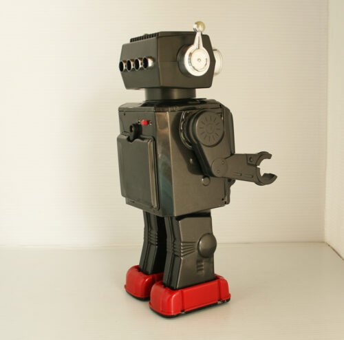 Horikawa Japan 60’s New Space Explorer Television Robot, Battery Operated 12 inches (30.5 cm) original tin toy space robot - Image 5