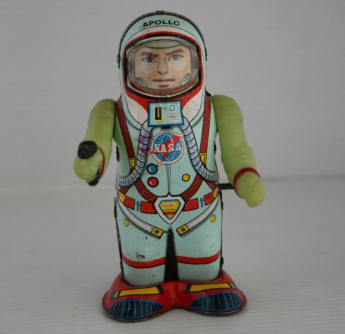 Shudo Japan 60’s Nasa Apollo Astronaut Wind Up 5.25 inches (13.5 cm) original tin toy space robot - Image 8