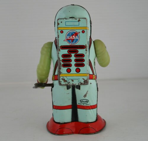 Shudo Japan 60’s Nasa Apollo Astronaut Wind Up 5.25 inches (13.5 cm) original tin toy space robot - Image 9